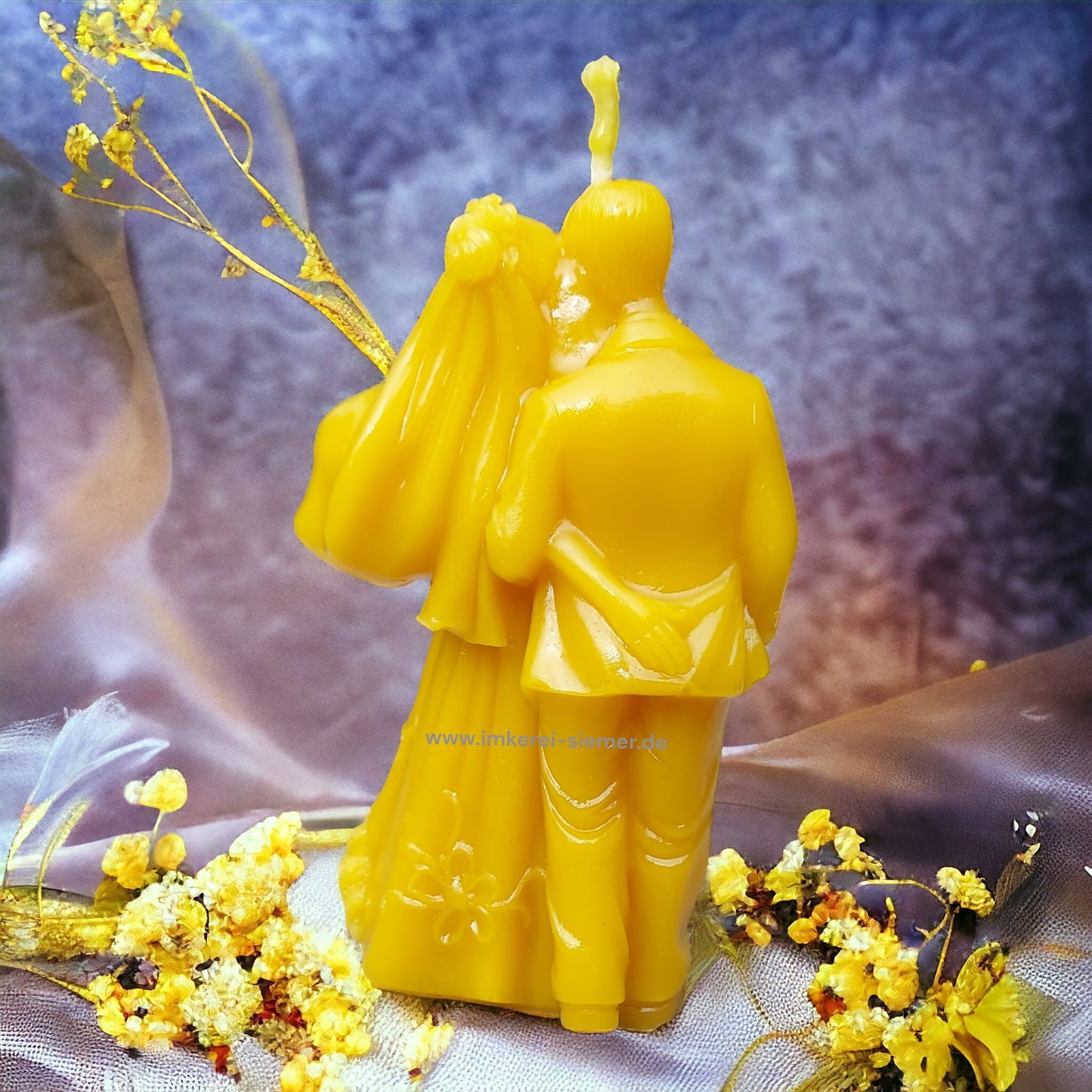 Romantisches Brautpaar - Hochzeitspaar als Bienenwachskerze von Imkerei Siemer