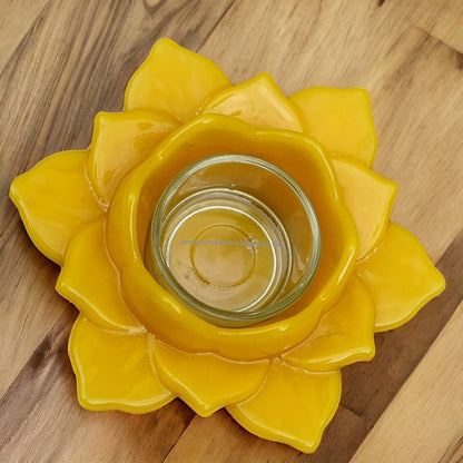 Lotusblüte mit Biene Teelichthalter - Sommerdeko Highlight!