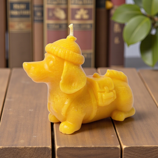 Abenteuer-Hund-Dackel-Kerze