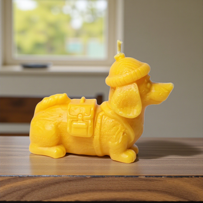 Abenteuer-Hund-Dackel-Kerze